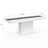 Table à manger extensible rectangle blanche 160x200 cm