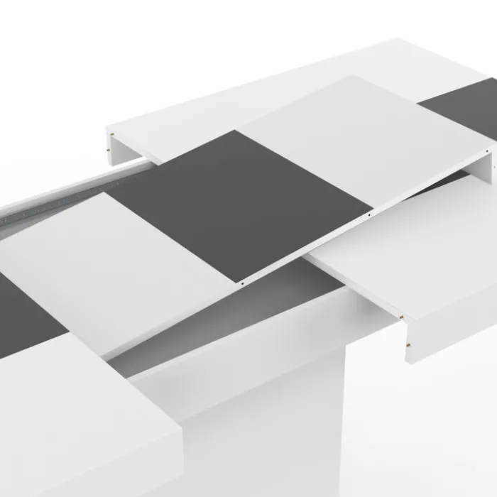 Table à manger extensible rectangle blanche 160x200 cm