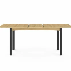 Table à manger extensible rectangulaire bois et noir