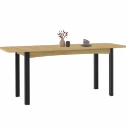 Table à manger extensible rectangulaire bois et noir
