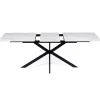 Table à manger extensible effet marbre blanc