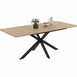 Table à manger extensible 6-10 personnes bois et noir 160-200 cm