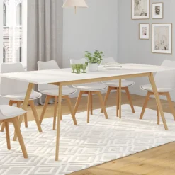 Table à manger extensible blanche