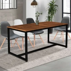 Table à manger extensible industrielle 6 à 10 personnes