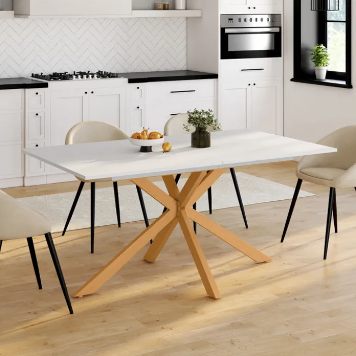 Table à manger extensible rectangle 6-10 personnes bois