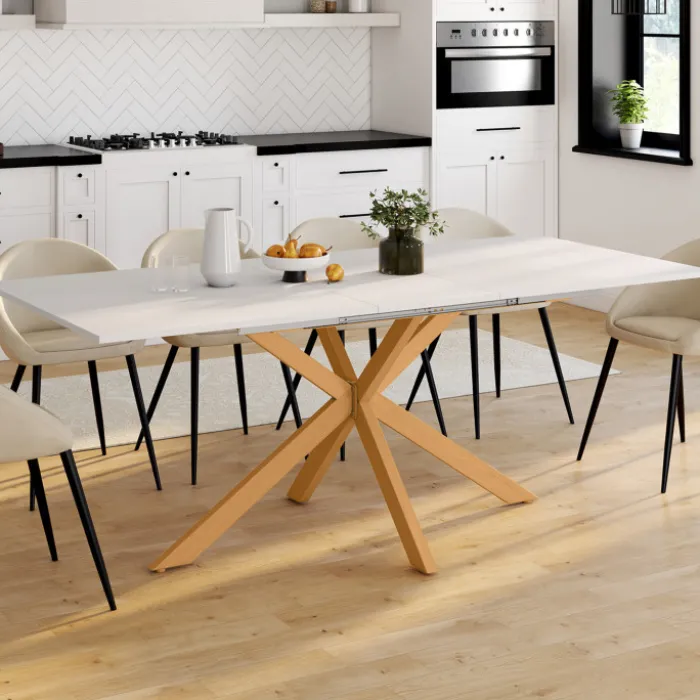 Table à manger extensible rectangle 6-10 personnes bois