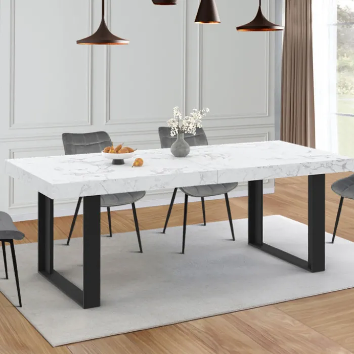 Table à manger extensible rectangle 6 à 12 personnes