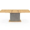 Table à manger extensible 6-10 personnes bois et effet béton