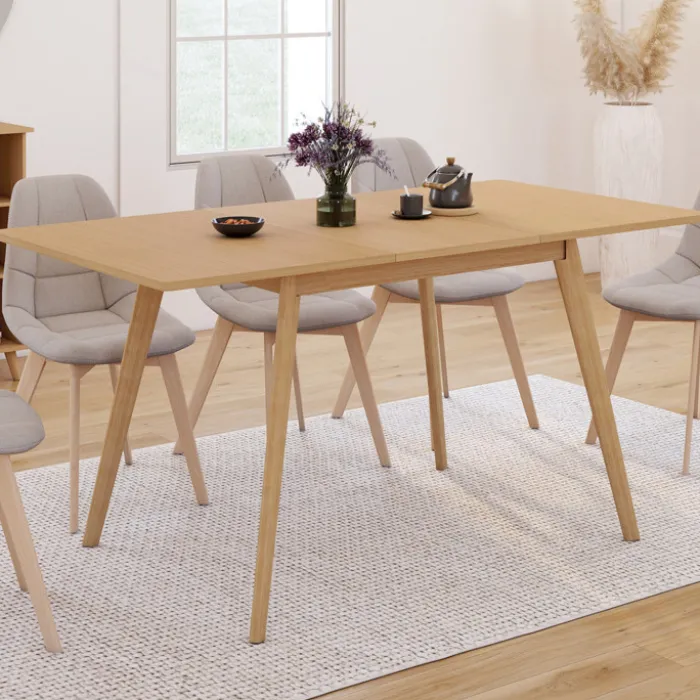 Table à manger extensible 4-8 places 110-150 cm effet bois