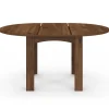 Table à manger extensible ronde 4-8 personnes noyer 110-150 cm