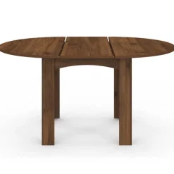 Table à manger extensible ronde 4-8 personnes noyer 110-150 cm