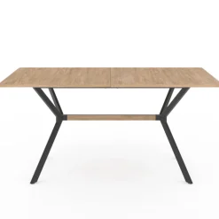 Table à manger industrielle rectangulaire bois et noir