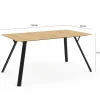 Table à manger industrielle bois et noir 8 personnes 160 cm