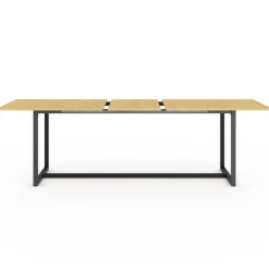 Table à manger industrielle extensible bois et métal 8-12 personnes