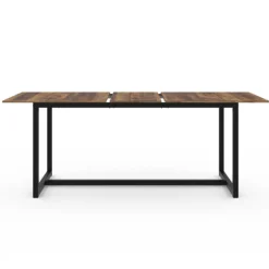 Table à manger industrielle rectangle extensible 6-10 personnes