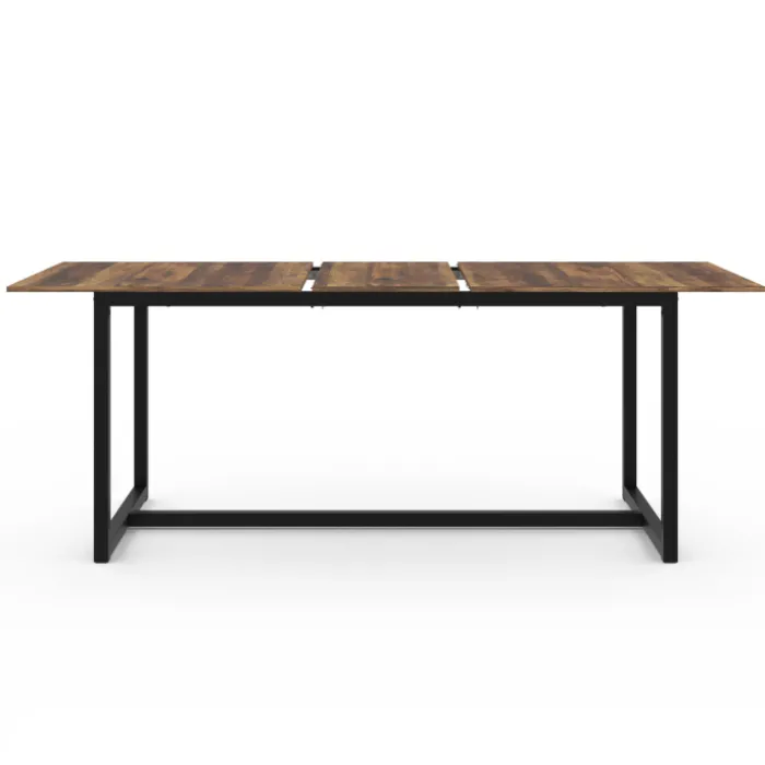 Table à manger industrielle rectangle extensible 6-10 personnes