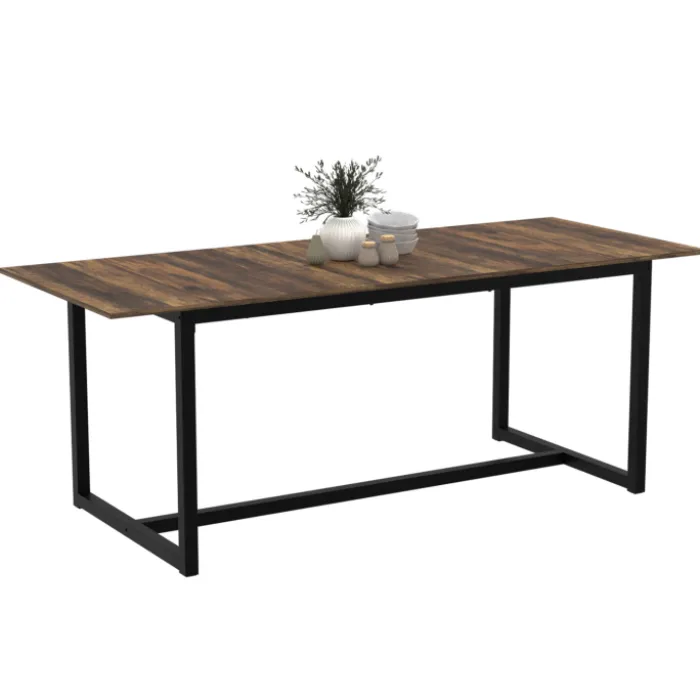 Table à manger industrielle rectangle extensible 6-10 personnes
