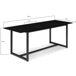 Table à manger noire extensible style industriel