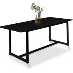 Table à manger noire extensible style industriel