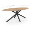 Table à manger ovale 10 personnes noire et bois