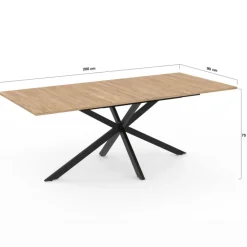 Table à manger rectangle 200cm pied araignée