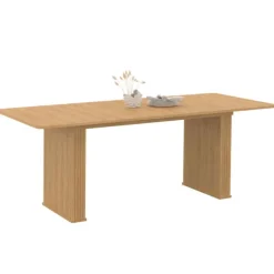 Table à manger rectangulaire extensible coloris bois 6-10 personnes