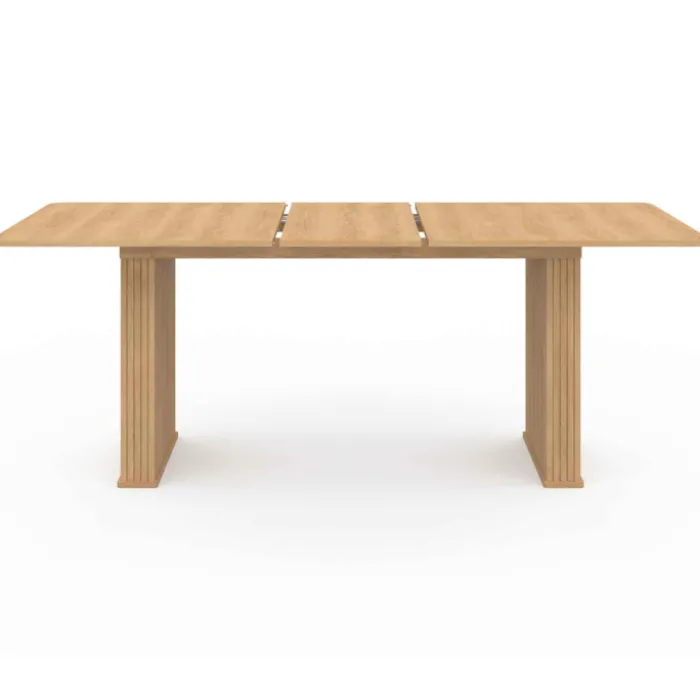 Table à manger rectangulaire extensible coloris bois 6-10 personnes