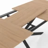 Table à manger rectangulaire de 120-160 cm pour 4 à 8 personnes, coloris bois et noir
