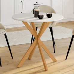 Table à manger ronde 4 personnes pied araignée