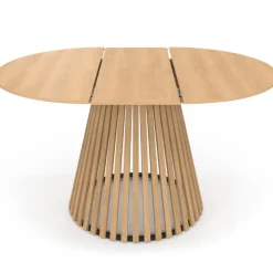Table à manger ronde 8 personnes pied en bois 110-150 cm