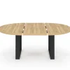 Table à manger ronde extensible bois et noir 6-10 personnes