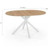 Table à manger ronde extensible bois et blanc 110-150 cm 4-8 personnes pied araignée