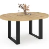 Table à manger ronde extensible bois et noir 4-6 personnes