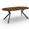 Table à manger ronde extensible de 110-200 cm pour 10 personnes en bois