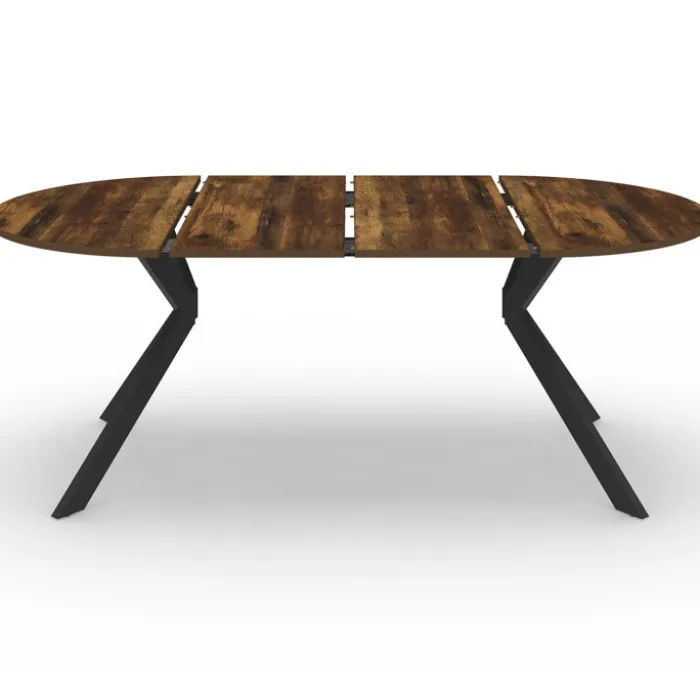 Table à manger ronde extensible de 110-200 cm pour 10 personnes en bois
