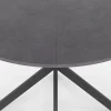 Table à manger ronde plateau effet béton 110 cm pied araignée gris anthracite 6 personnes