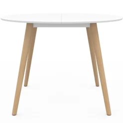 Table à manger ronde scandinave 110 cm blanc