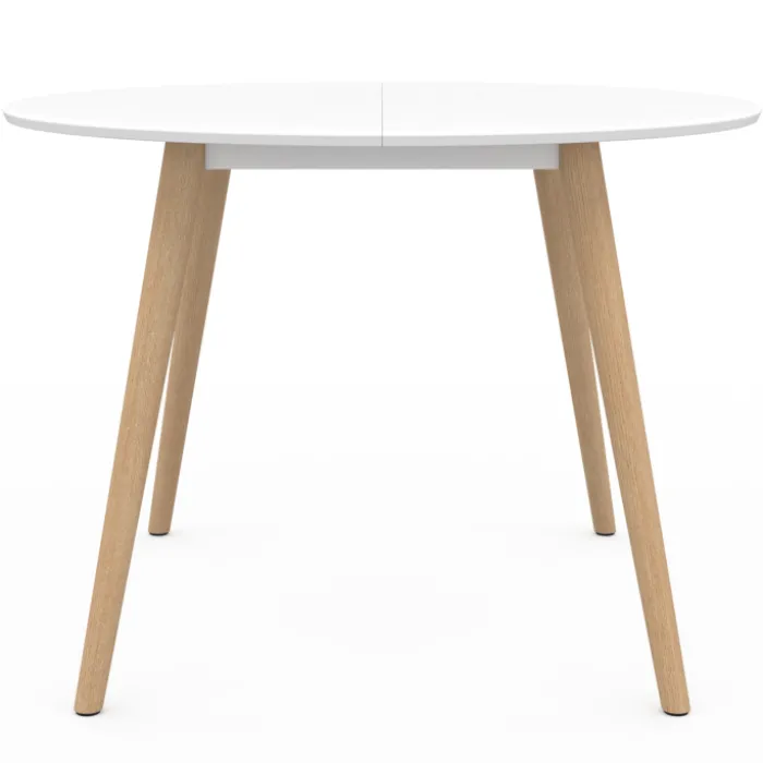 Table à manger ronde scandinave 110 cm blanc