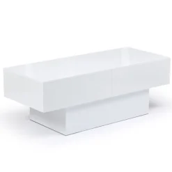 Table basse blanc brillant