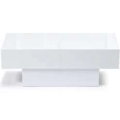Table basse blanc brillant