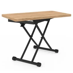 Table basse convertible en table à manger industrielle