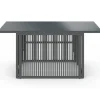 Table basse de jardin relevable rectangulaire 100 cm RIO structure métal et cordage gris anthracite