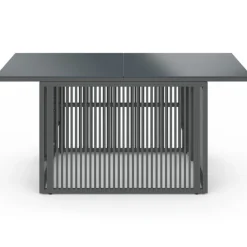 Table basse de jardin relevable rectangulaire 100 cm RIO structure métal et cordage gris anthracite