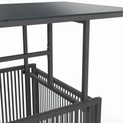 Table basse de jardin relevable rectangulaire 100 cm RIO structure métal et cordage gris anthracite