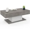 Table basse effet béton et blanc