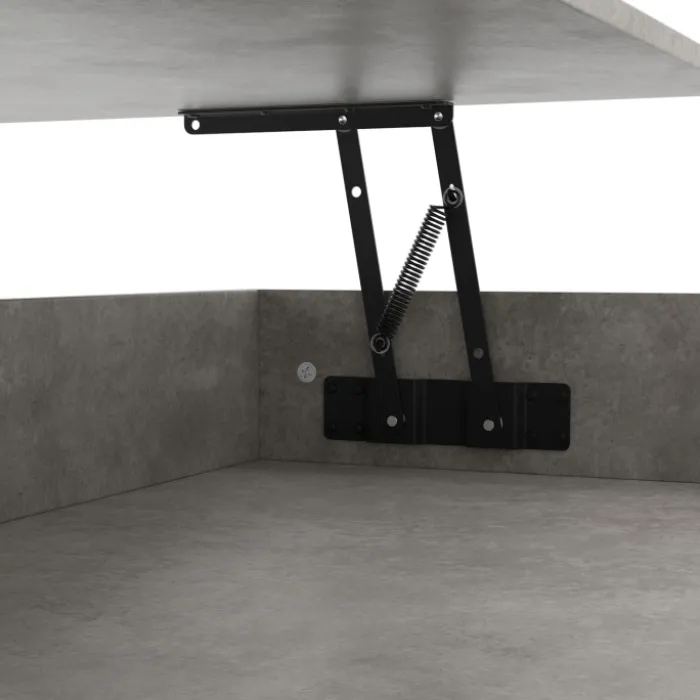 Table basse effet béton et blanc
