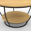 Table basse filaire ronde double plateau