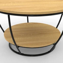 Table basse filaire ronde double plateau