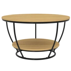 Table basse filaire ronde double plateau