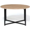 Table basse industrielle ronde bois et métal